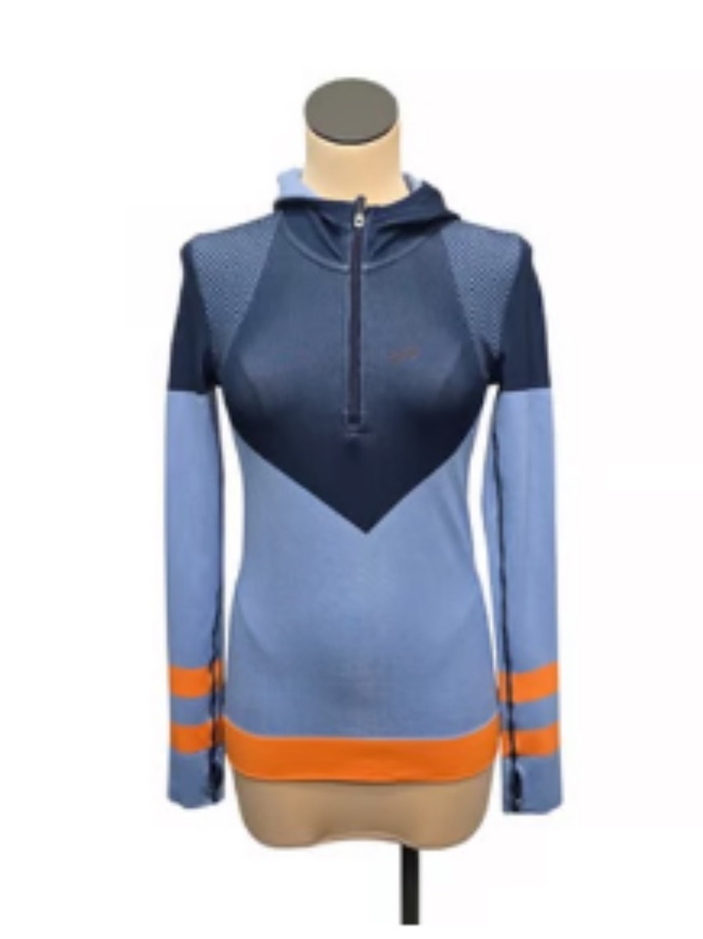 Tory Burch Sport Navy and Sky Blue Hoodie